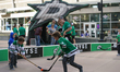 Dallas Stars children fans play hockey before the NHL preseason match between the Dallas S...