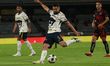 Ruben Duarte, #5 of Pumas de la UNAM, hits the ball during the match between Pumas de la U...