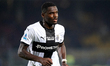 Ange-Yoan Bonny of Parma Calcio gestures during the Serie A match between Lecce and Parma...