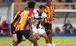 Anas Haj Mohamed of Parma Calcio is in action during the Serie A match between Lecce and P...