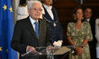 Sergio Mattarella participates in the return ceremony of the Flag of the Italian athletes...