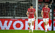AZ Alkmaar forward Troy Parrot and AZ Alkmaar midfielder Sven Mijnans during the match bet...