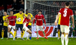 Elfsborg midfielder Ahmed Qasem and AZ Alkmaar midfielder Zico Buurmeester during the matc...