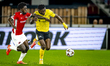 AZ Alkmaar forward Jayden Addai and IF Elfsborg forward Jalal Abdullai during the match AZ...