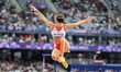 Alba Garcia Falagan of Team Spain competes in the Women's Long Jump - T11 Final on day two...