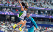 Asila Mirzayorova of Team Uzbekistan competes in the Women's Long Jump - T11 Final on day...