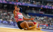 Guohua Zhou of Team China competes in the Women's Long Jump - T11 Final on day two of the...