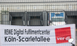 One hundred delivery workers of REWE go on a two-day strike at the REWE center in Cologne,...
