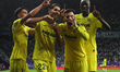 Ilias Akhomach, Alex Baena, Thierno Barry, and Ayoze Perez celebrate a goal during the mat...