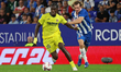 Thierno Barry and Alex Kral play during the match between RCD Espanyol and Villarreal CF,...