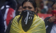 Normalista students accompany the mothers and fathers of the 43 missing Ayotzinapa student...