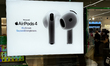 Apple AirPods 4 ad is seen on a store in Krakow, Poland on September 26, 2024. 