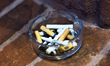Cigarette butts are seen in the ashtray in Krakow, Poland on September 26, 2024. 