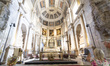 People are seen inside the Monasterio dos Jeronimos Church in Lisbon, Portugal, on Septemb...