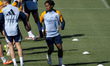 Endrick Felipe Moreira de Sousa of Real Madrid CF trains during the Real Madrid training s...