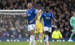 Dwight McNeil #7 of Everton F.C. celebrates his goal during the Premier League match betwe...