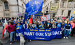 LONDON, UNITED KINGDOM - SEPTEMBER 28, 2024: Thousands of pro-EU demonstrators march in ce...