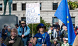 LONDON, UNITED KINGDOM - SEPTEMBER 28, 2024: Thousands of pro-EU demonstrators take part i...