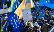 LONDON, UNITED KINGDOM - SEPTEMBER 28, 2024: Thousands of pro-EU demonstrators take part i...