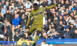 Maxence Lacroix #5 of Crystal Palace F.C. during the Premier League match between Everton...