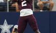 Texas A&M Aggies running back Rueben Owens #2 catches the ball against the Arkansas Razorb...