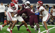 Texas A&M Aggies wide receiver Micah Tease #4 catches the ball against the Arkansas Razorb...