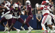 Texas A&M Aggies quarterback Marcel Reed #10 looks to throw a pass against the Arkansas Ra...