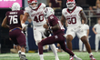 Texas A&M Aggies quarterback Marcel Reed #10 looks to throw a pass against the Arkansas Ra...