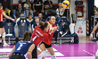 #4 Ivana Vanjak and #18 Yasmine Abderrahim of Olympiacos Athens are in action during the I...