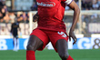 Christian Kouame of Fiorentina controls the ball during the Serie A match between Empoli F...