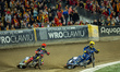 Artem Laguta and Dominik Kubera participate in a PGE Speedway Ekstraliga game between Spar...