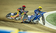 Dominik Kubera and Maciej Janowski participate in a PGE Speedway Ekstraliga game between S...