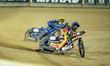 Daniel Bewley and Bartosz Zmarzlik participate in a PGE Speedway Ekstraliga game between S...