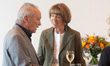 Actor Udo Kier greets Cologne Mayor Henriette Reker for his 80th birthday and signs the Go...