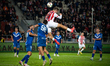Benjamin Kallman and Robert Dadok play during the game between KS Cracovia and Stal Mielec...