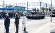A tank is seen during the parade in Nicosia, Cyprus, on October 1, 2024. A military parade...