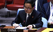 Ambassador Dai Bing to the UN speaks during a Security Council meeting on migrant smugglin...