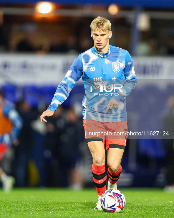 Callum Marshall of Huddersfield warms up during the Sky Bet League 1 match between Birmingham City and Huddersfield Town at St Andrews @ Kni... by MI News/NurPhoto