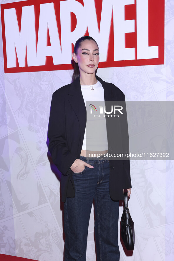Maria Malo attends the Marvel 85 red carpet of the Fashion Forward at Fronton Bucarelli in Mexico City, Mexico, on September 30, 2024.  by Eyepix/NurPhoto