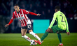 PSV Eindhoven defender Mauro Junior and Sporting Club Portugal midfielder Geny Catamo duri...