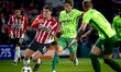 PSV Eindhoven midfielder Guus Til and Sporting Club Portugal midfielder Hidemasa Morita du...