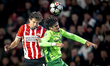 PSV Eindhoven defender Olivier Boscagli and Sporting Club Portugal forward Francisco Trinc...