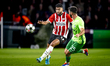 PSV Eindhoven midfielder Ismael Saibari and Sporting Club Portugal defender Goncalo Inacio...