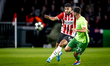 PSV Eindhoven midfielder Ismael Saibari and Sporting Club Portugal defender Goncalo Inacio...