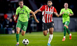 PSV Eindhoven midfielder Ismael Saibari and Sporting Club Portugal defender Goncalo Inacio...