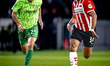 PSV Eindhoven midfielder Ismael Saibari and Sporting Club Portugal defender Goncalo Inacio...