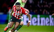 Sporting Club Portugal forward Viktor Gyokeres and PSV Eindhoven defender Ryan Flamingo pl...