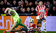 Sporting Club Portugal forward Viktor Gyokeres and PSV Eindhoven defender Ryan Flamingo pl...
