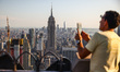 A view on Empire State Building and Manhattan skyline seen from Top of the Rock NYC Observ...