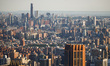 A view on Manhattan buildings is seen from Top of the Rock NYC Observation Deck of Rockefe...